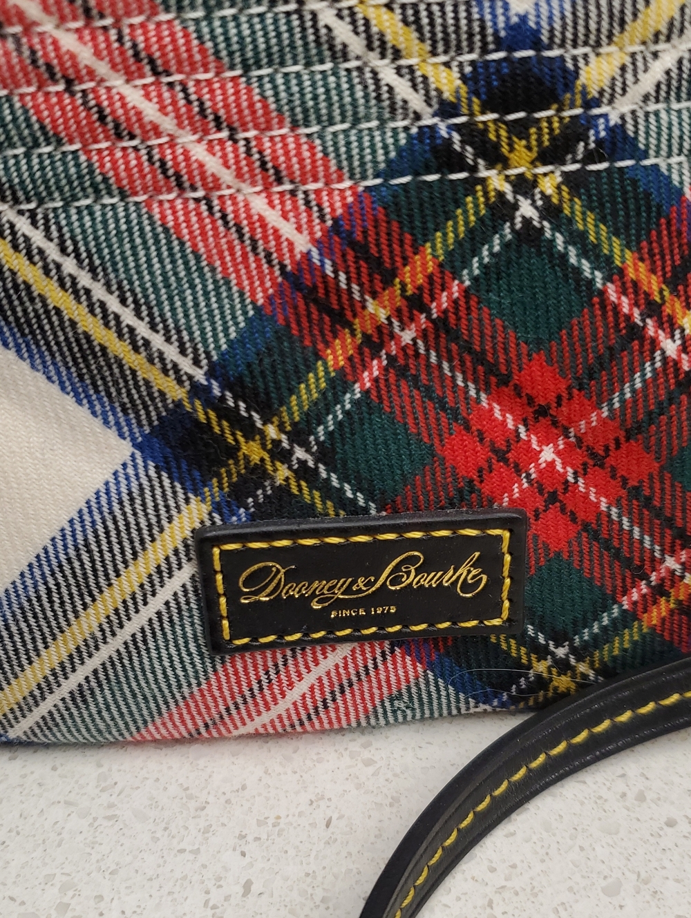 Dooney & Bourke Plaid Crossbody in Red, Black, White, Blue & Green Crossbody Bag - Picture 3 of 8